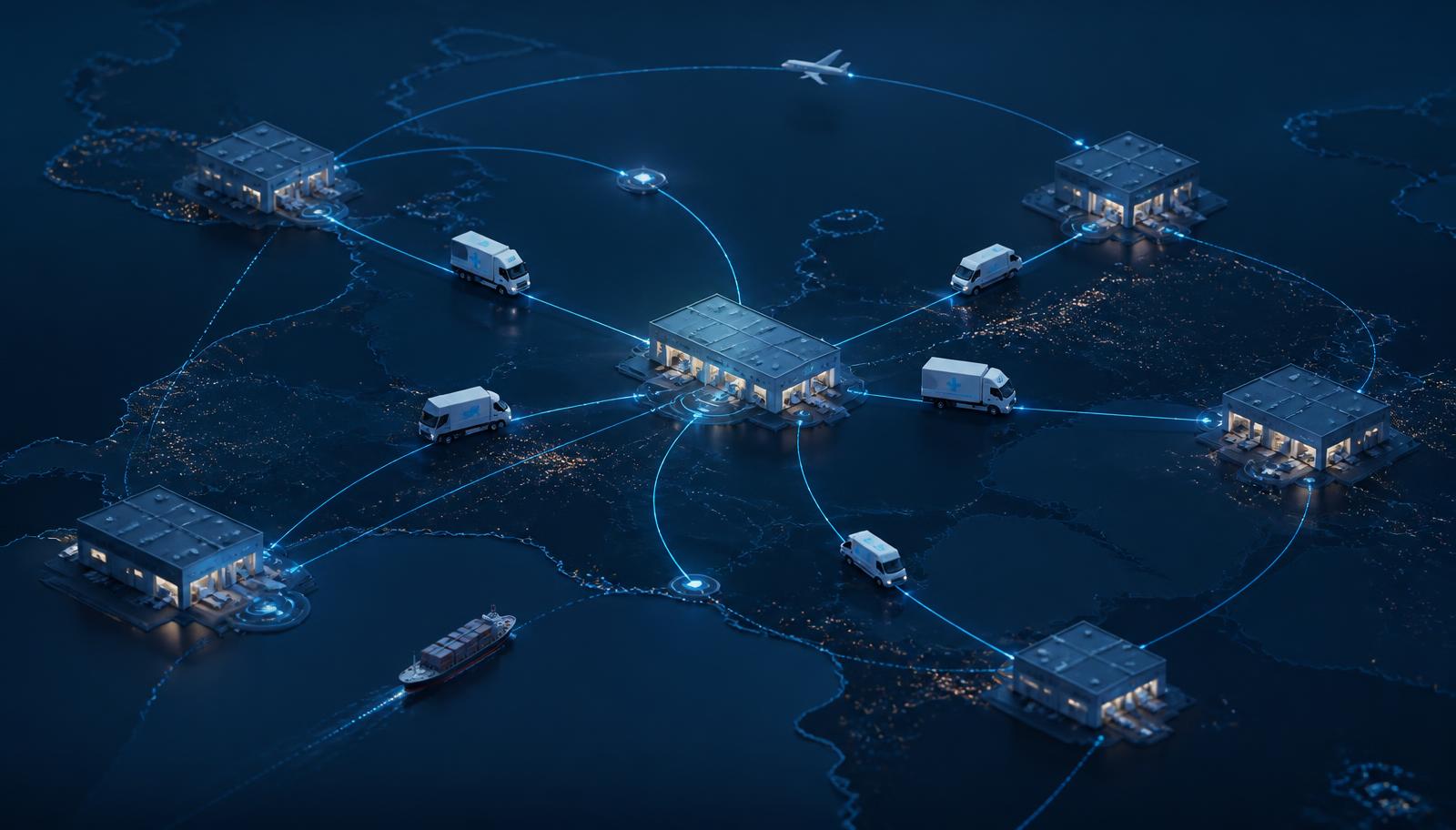 Organized medical supply and transport logistics network